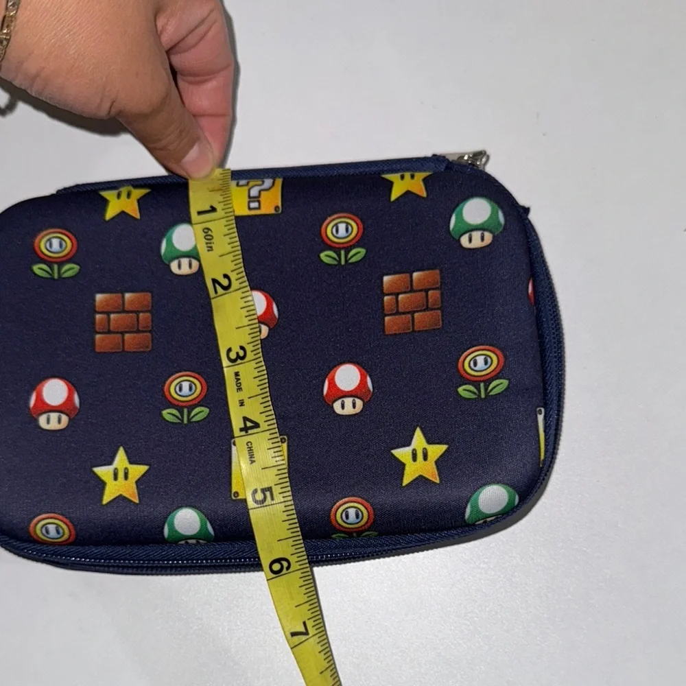 Nintendo Super Mario Bros Blue Pencil Game Gadget Puff Clip Zip Case